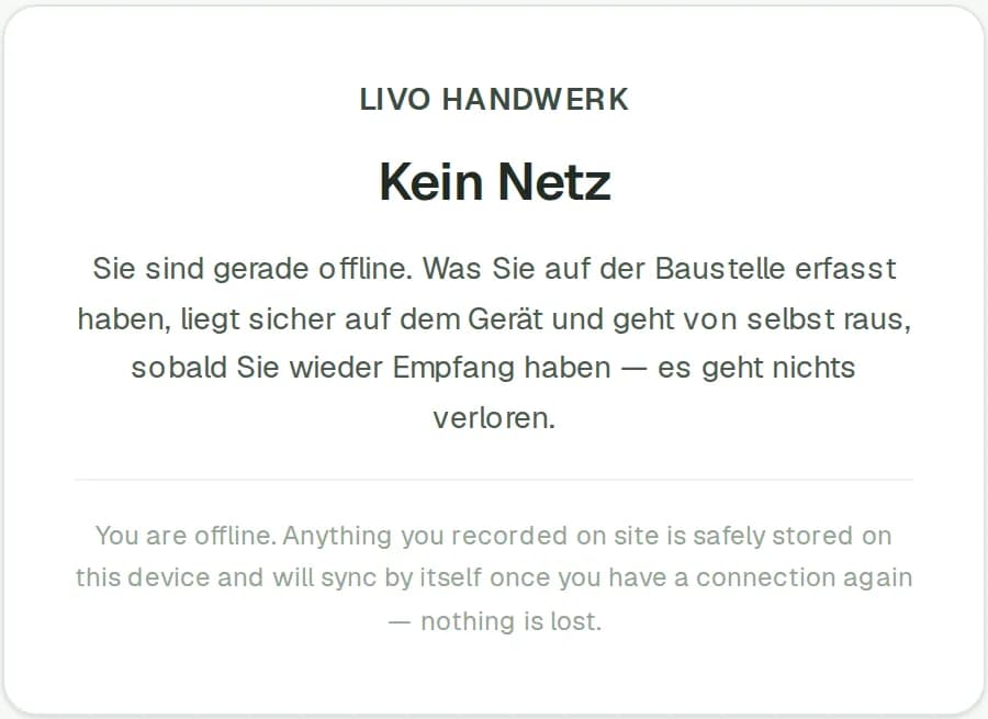 Kein-Netz-Karte: Erfasste Daten bleiben auf dem Gerät und gehen von selbst raus, sobald wieder Empfang besteht
