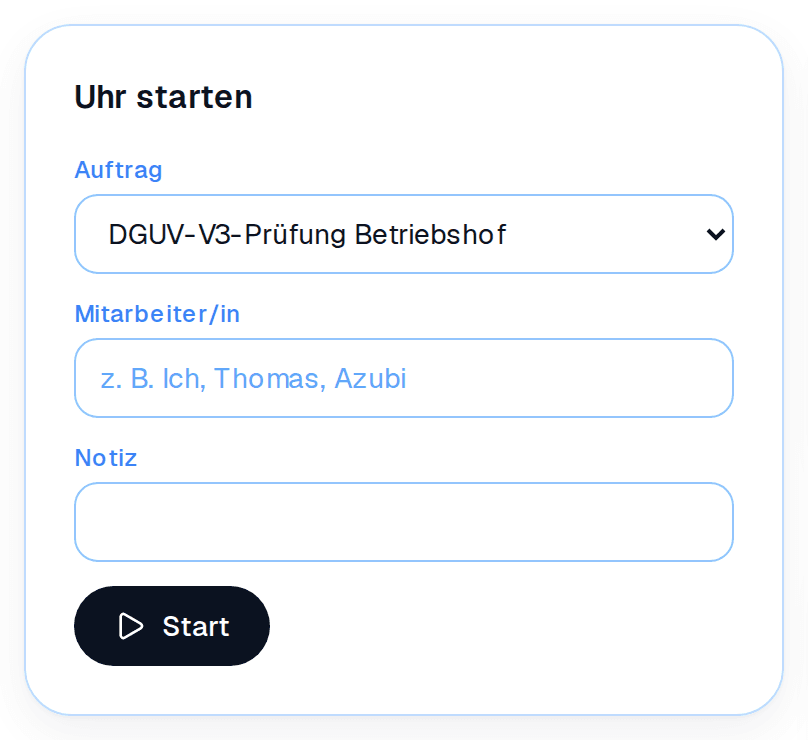 Zeiterfassung: eine Aufzeichnung, keine nummerierte Urkunde — und deshalb auch ohne Netz erfassbar